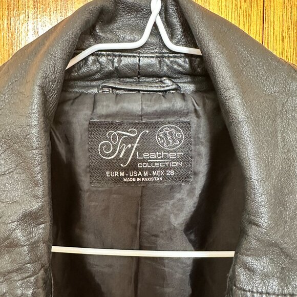 Zara TRF Leather Collection studded leather moto jacket. Size M EUR - Picture 5 of 9